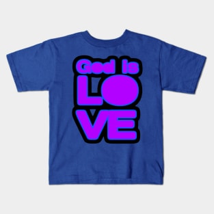 God is Love Purple Kids T-Shirt